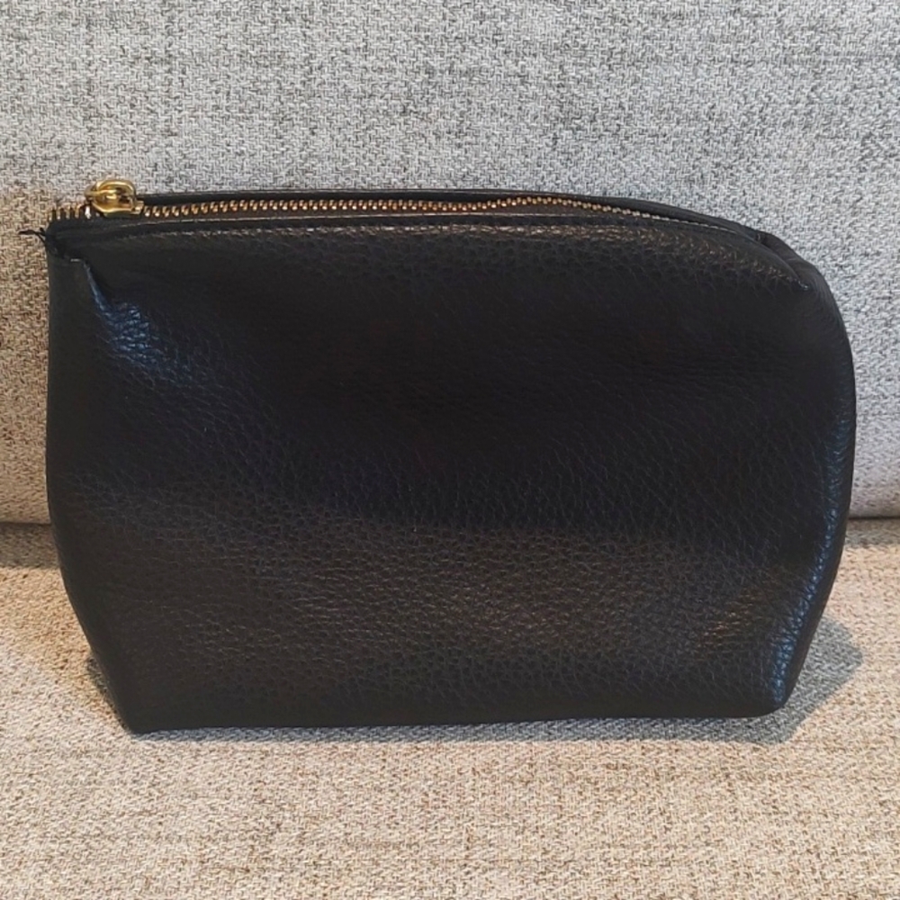 Antik Kraft Women's Makeup Bag-Clutch pouch - Black 100% PU Vegan Leather-Used*